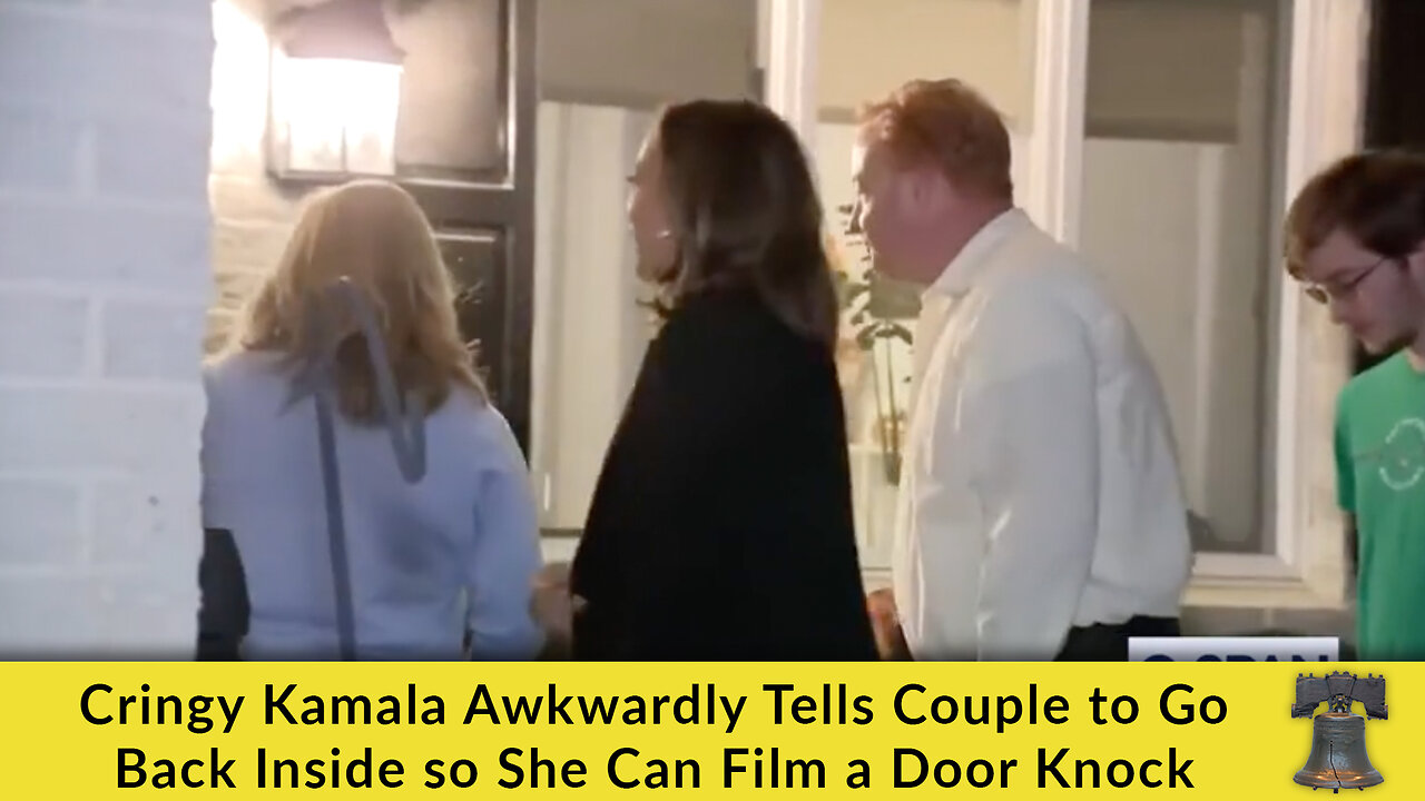 Cringy Kamala Awkwardly Tells Couple to Go Back Inside so She Can Film a Door Knock
