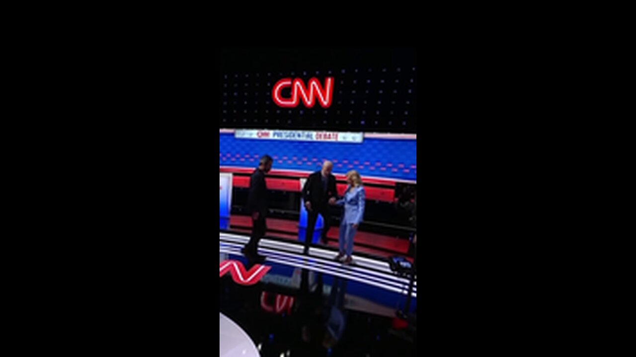 Biden could hardly get down the stairs after debate. Jill helped him off stage.