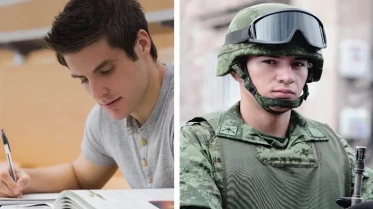 The boy that went to college vs the boy that went to war.