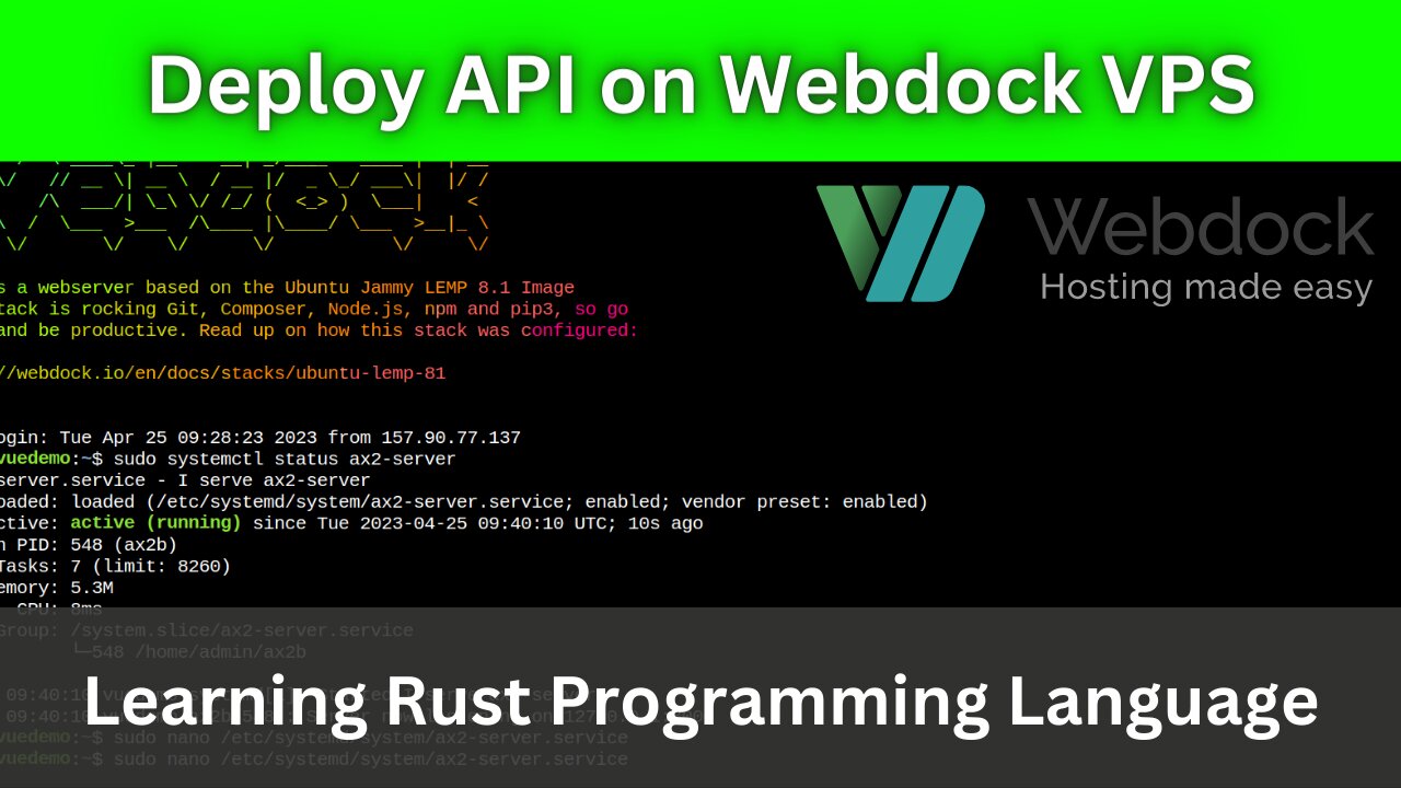 Deploy Rust Axum API on Webdock Linux VPS | Nginx