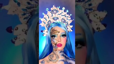 Insan Dragon + Aqua Girl Makeup Transformation #shorts #aquarius #beauty #jamescharles
