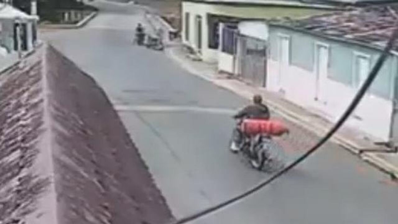 Dominican Republic - Motorbike rider suddenly collapses