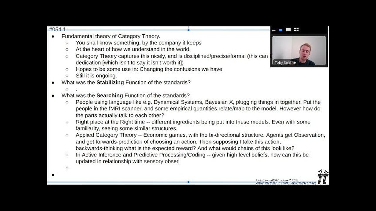Active Inference LiveStream 054.1 ~ “...Compositional Account of the Bayesian Brain” (Smithe)