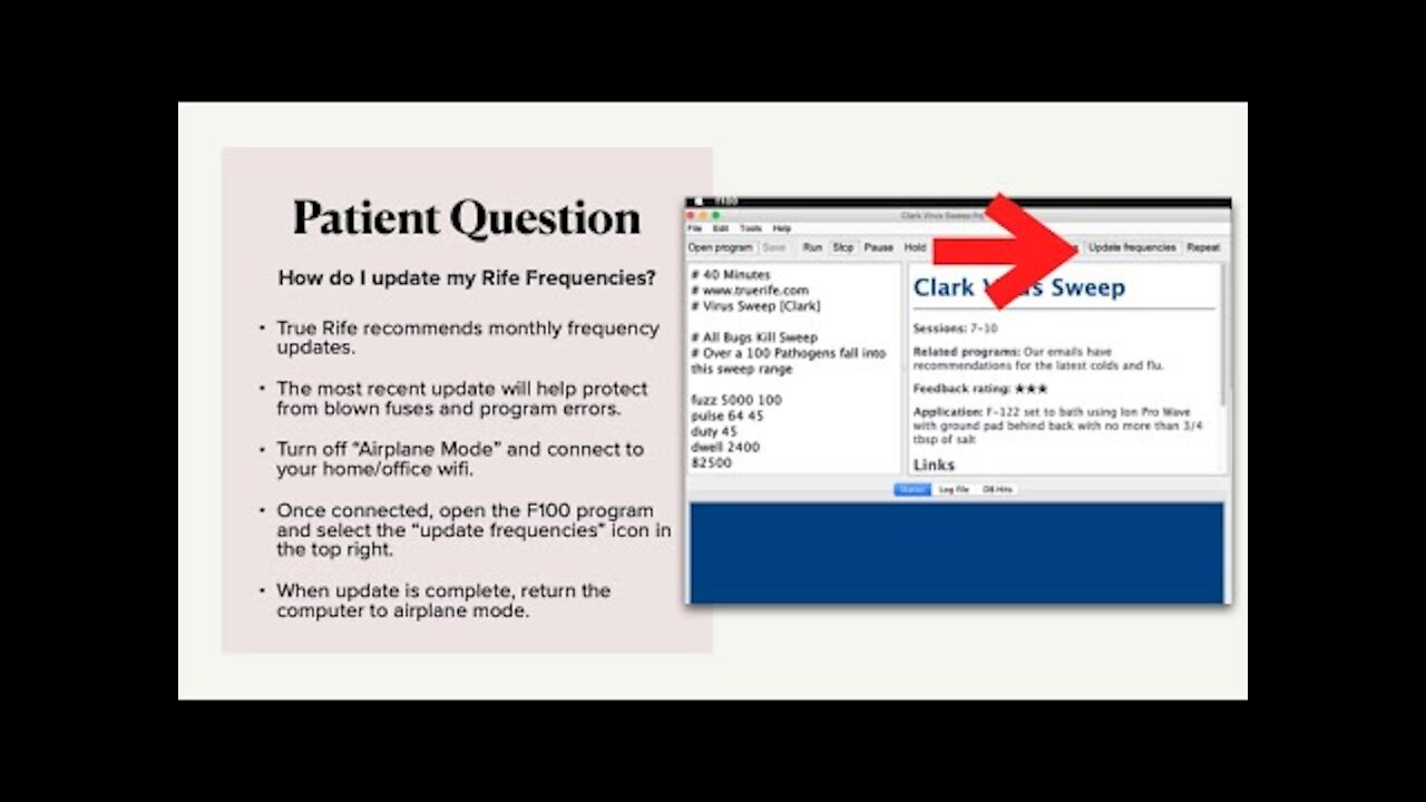 Patient Question: How Do I Update General Rife Programs?