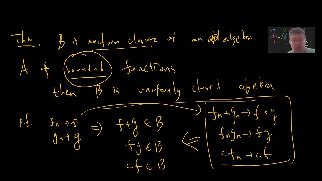 Generalization to stone Weierstrass theorem to algebra