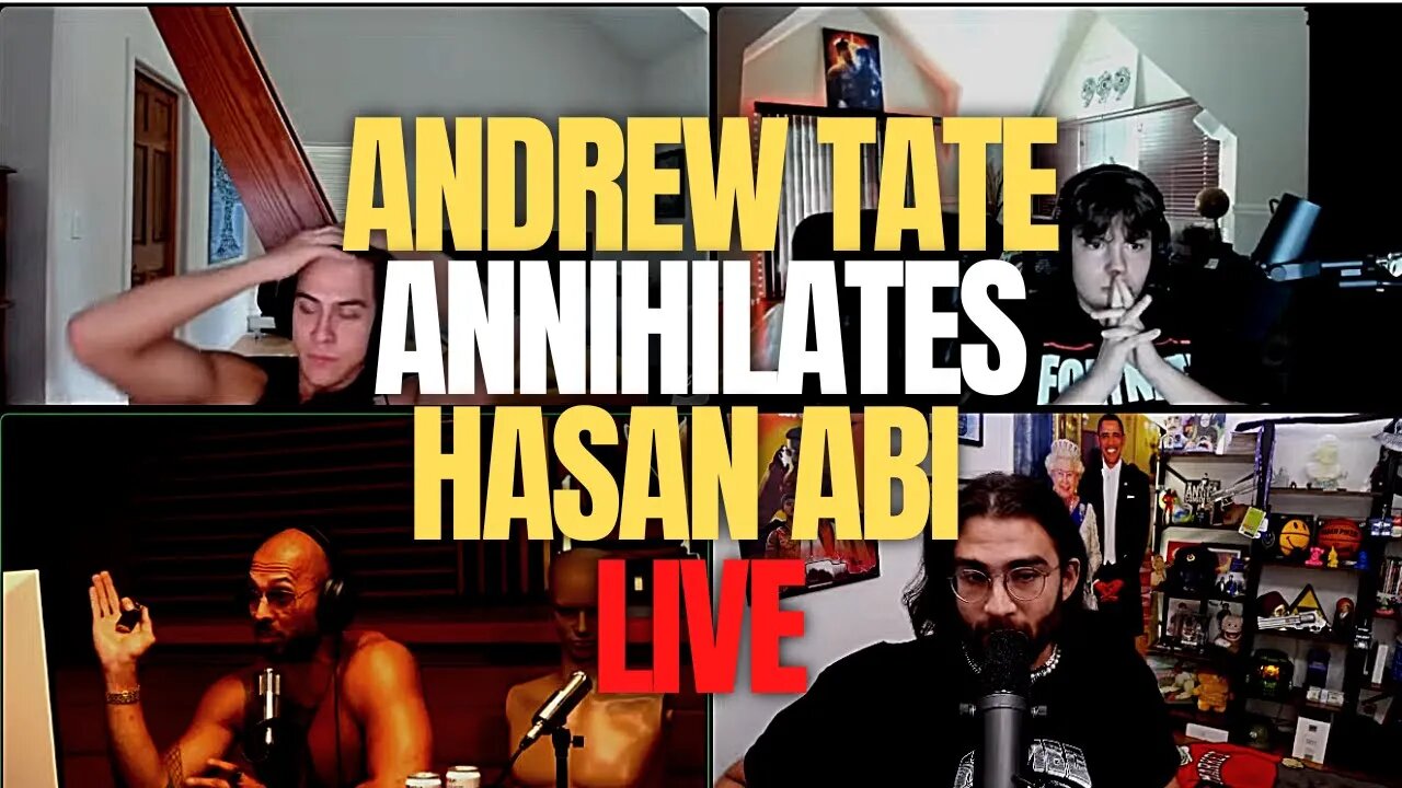 Andrew Tate Gets Hasan Abi Kicked Out Of Clix Stream For Being Boring & Losing Debate