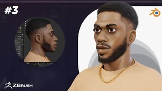 stylized black male character speedthrough |Part 3 | look dev | grooming | ZBrush |Blender