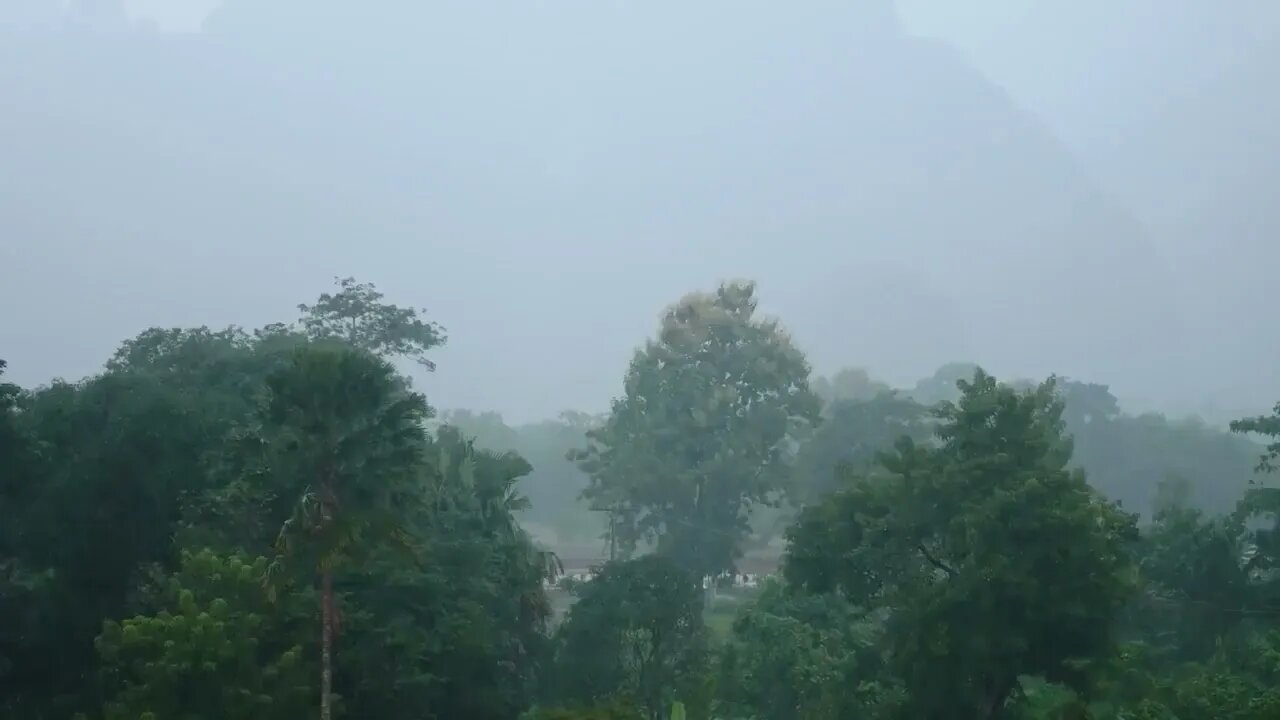 Music for Meditation - RELAX WITH BROOK SOUNDS - and sounds of thunder and heavy rain