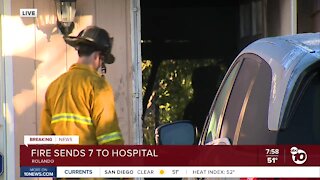 Fire sends 7 to the hospital