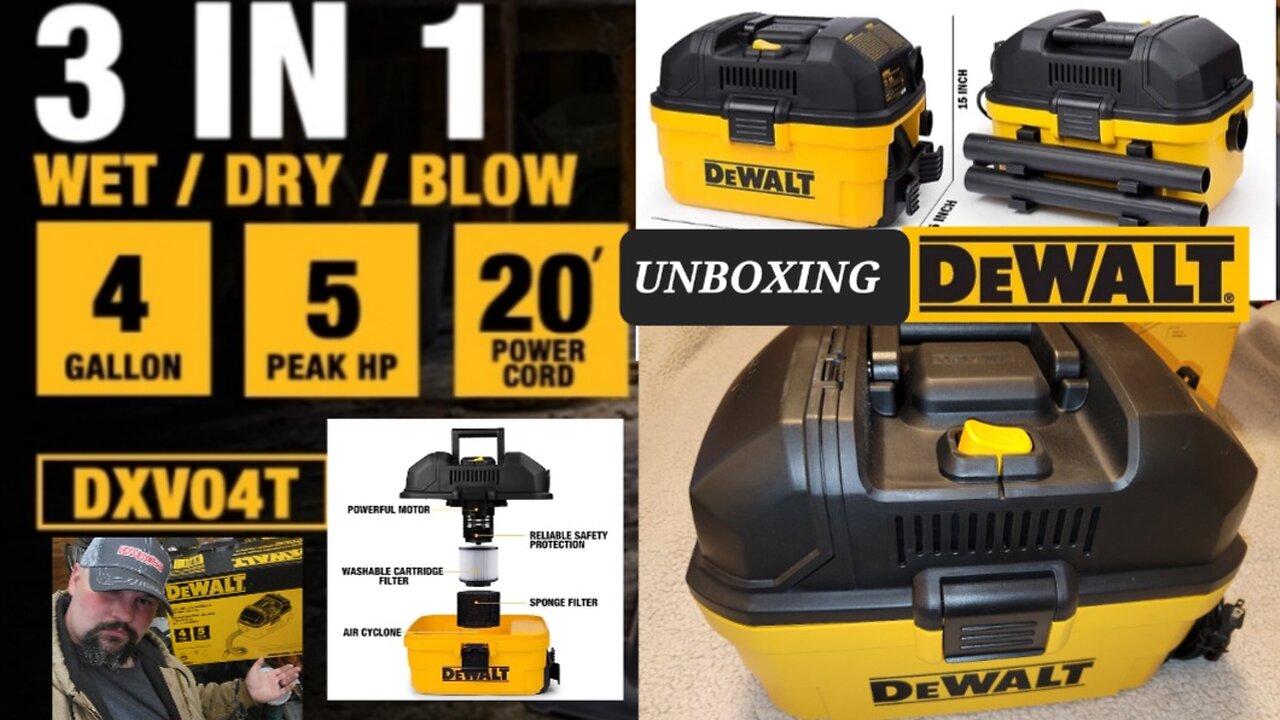 Dewalt 4 Gallon Wet Dry Vac Unboxing DXV04T