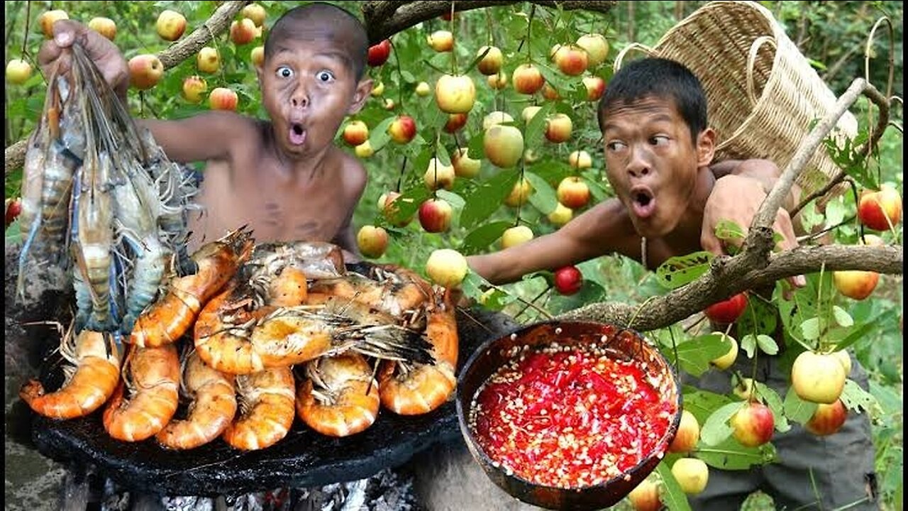 Cozinhei Camarão Na Selva