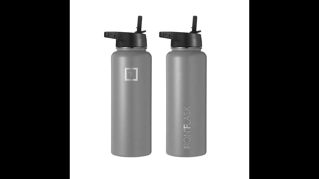 Iron Flask Sports Water Bottle - 32 Oz, 3 Lids (Straw Lid), Leak Proof, Vacuum Insulated Stainl...