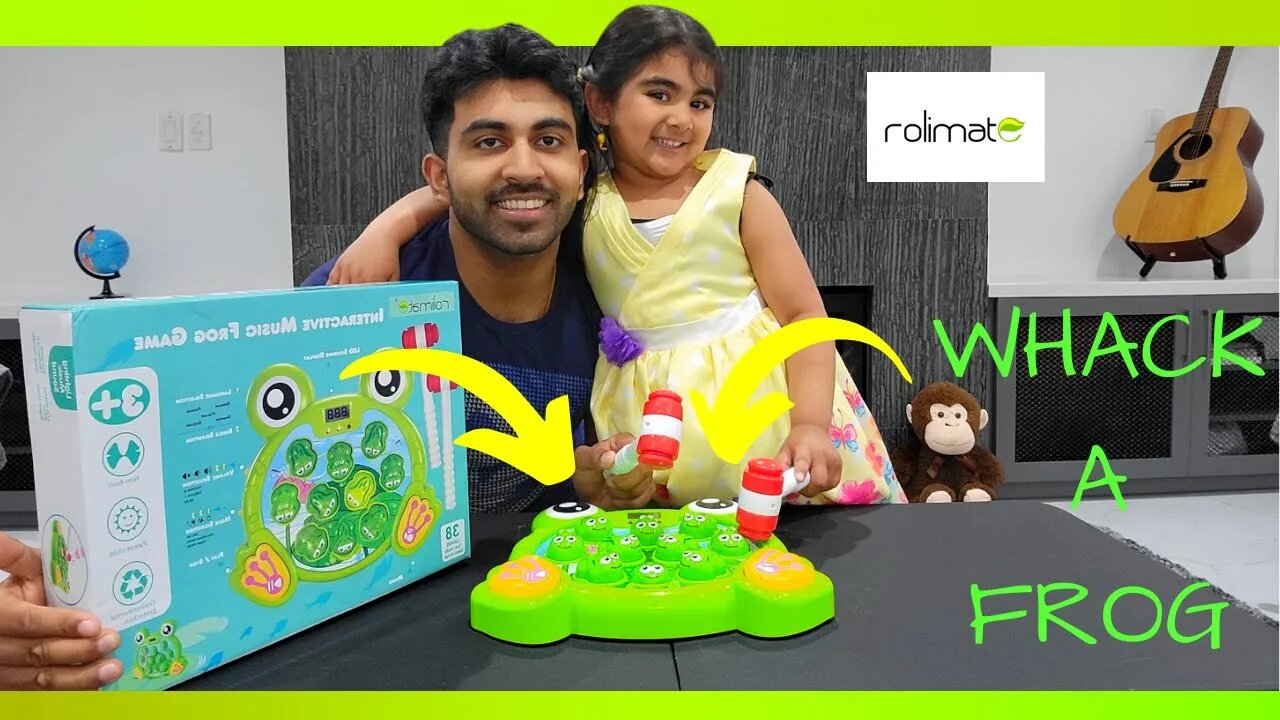 Evana and Brother PLAY WHACK THE MOLE/FROG EDITION FROM ROLIMATE!!!