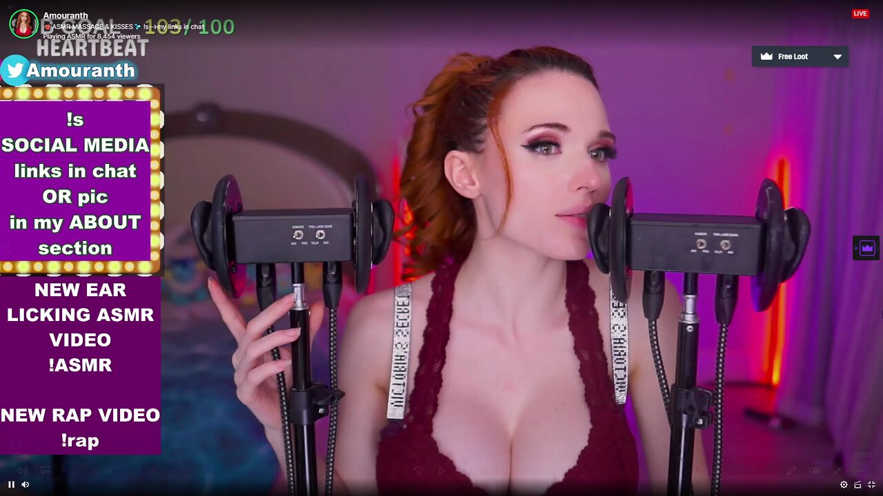 Sexy asmr Amouranth ear cleaning LICKING