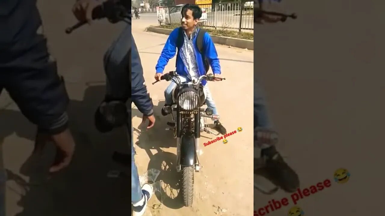 this boy very hardly start bullet bike 😂😂 #bullet #onepercent_clubb #viral #funny #subscribe #bikes