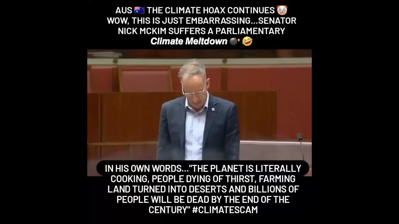 Australian senator has a ‘climate meltdown’! 🤣