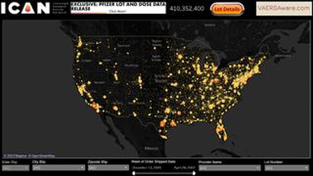 ICAN's Pfizer Lots and Doses Data Release in dashboard format - VAERS