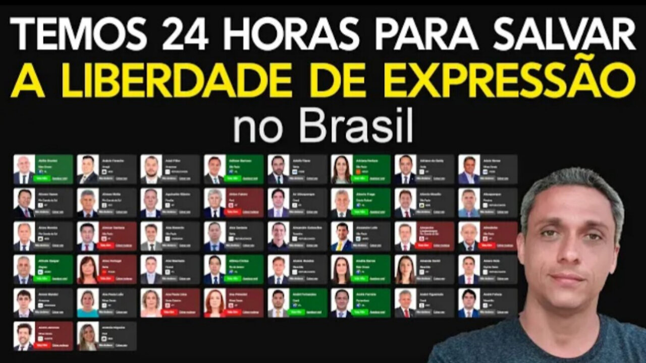 Temos 24 horas pra salvar a liberdade de expressão no Brasil. Isso mesmo, 24 horas!!