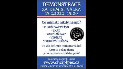 Demonstrace za demisi Válka 17. 02. 2022