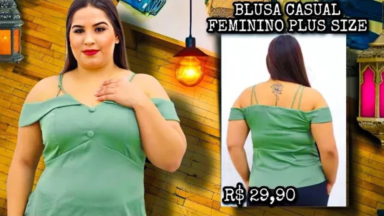 ✔️ BLUSA FEMININA CASUAL PLUS SIZE