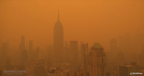 New York City is shrouded in smoke from the hundreds of wildfires burning in Canada.