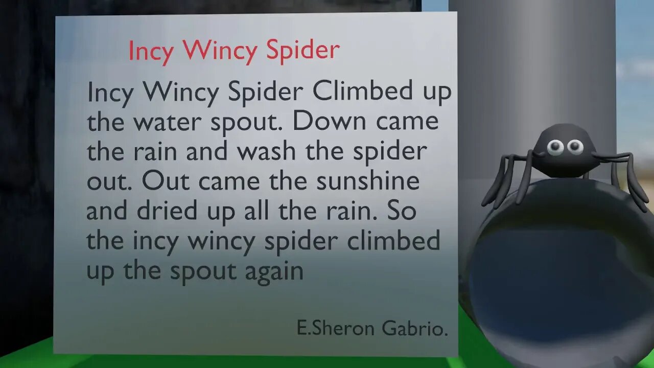 Incy Wincy Spider 3D nursery rhyme for kids. Our Little Mario. 3D Animated rhymes.