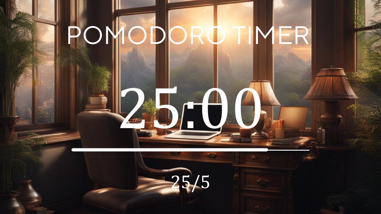 25/5 Pomodoro Timer 🌳 Calming Piano + Frequency for Relaxing, Studying and Working 🌳