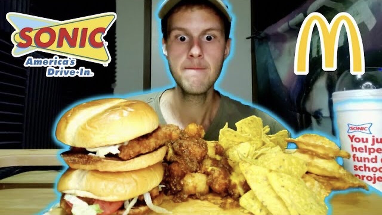 EATING SONIC AND MCDONALD’S MUKBANG ASMR (NO TALKING)