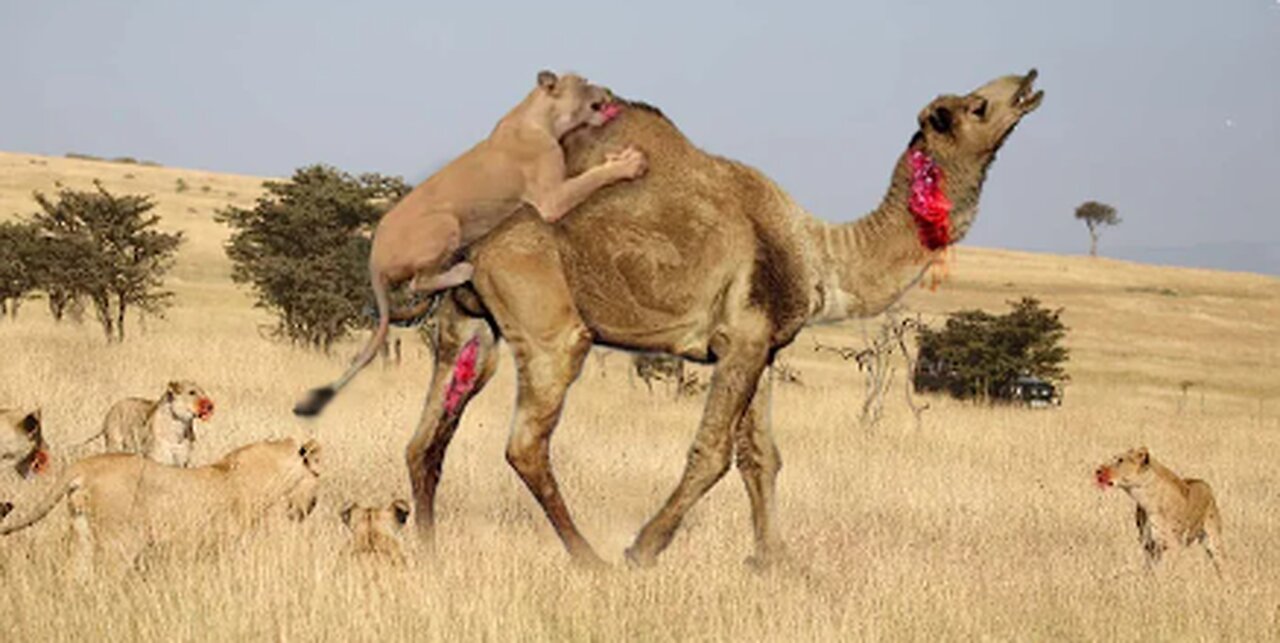 Lion Vs Camel Biggest Fight Caught On Camera | The Lions Made A Mistake By Messing With The Camel