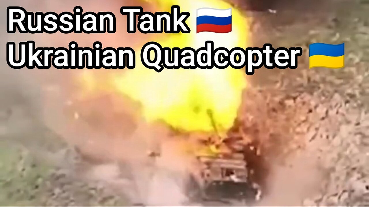 Russian 🇷🇺 armored tank destroyed by Ukrainian 🇺🇦 quadcopter