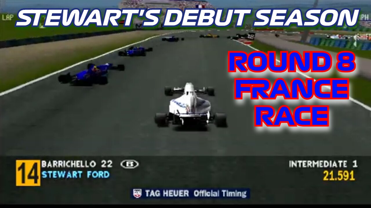 Stewart's Debut Season | Round 8: French Grand Prix Race | Formula 1 '97 (PS1)