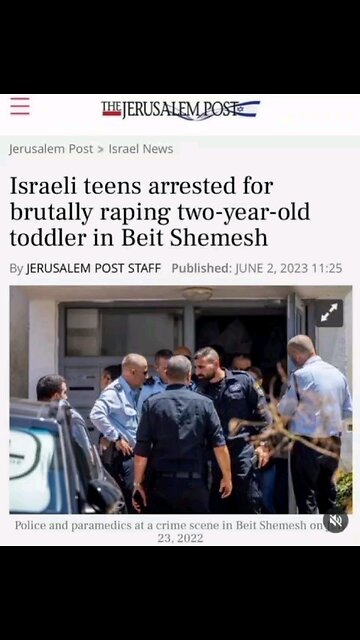 Israeli teen arrested for brutally raping 2 year old toddler in Beit shemesh. 🤢🤢