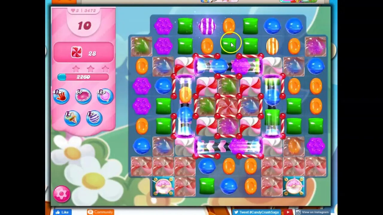 Candy Crush Level 3472 Talkthrough, 12 Moves 0 Boosters