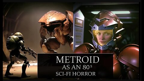 Metroid as an 80s Sci-Fi Horror H.R. Giger Artstyle #AI #Midjourney #80sDarkFantasy #metroid