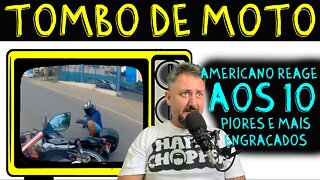 Tombo de MOTO: Americano REAGE aos 10 tombos de moto mais engraçados