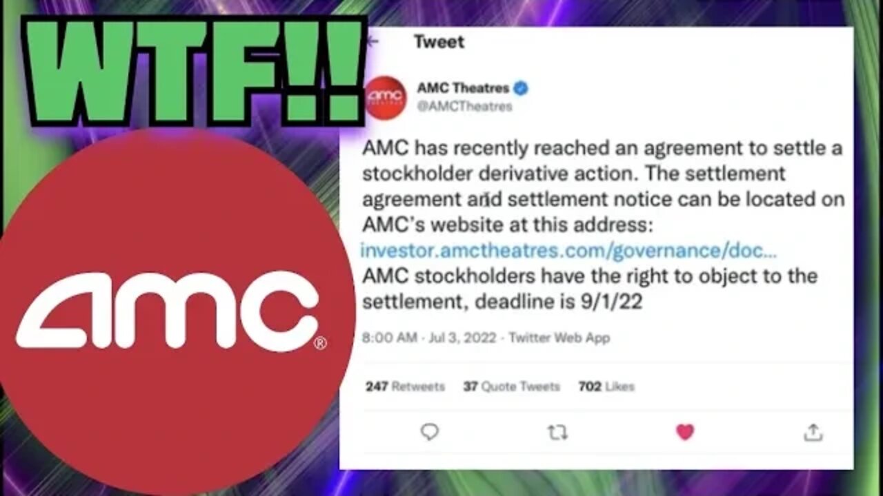 AMC STOCKHOLDER DERIVATIVE AGREEMENT SETTLEMENT