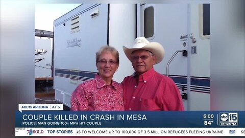 Mesa couple killed in crash by man allegedly going above 100mph