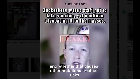 Leaked Video Of Mark Zuckerberg Warning His Staff Not To Take A COVID Vaccine