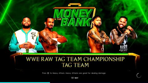 WWE Money in the Bank 2022 The Usos vs The Street Profits for the Undisputed WWE Tag Team Titles