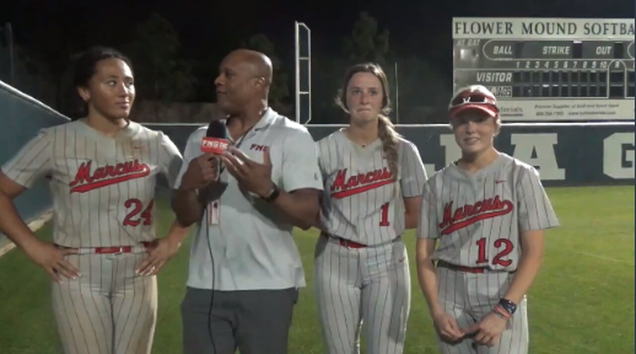 Marcus 3B Tori Edwards, P Faith Drissel & CF Avery Rich After 15 4 Win Over Flower Mound