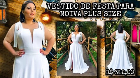 🛑 VESTIDO PARA FESTA CASAMENTO PARA NOIVA E MADRINHA PLUS SIZE DECOTE E FENDA LATERAL