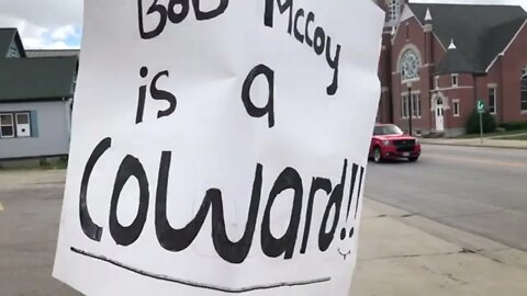 City Hall Protest mayor is a coward