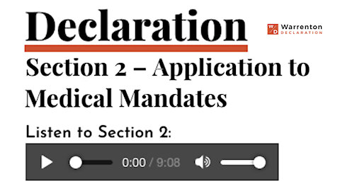 The Warrenton Declaration On Medical Mandates Biblical Ethics & Authority || Section 2 Application To Medical Mandates