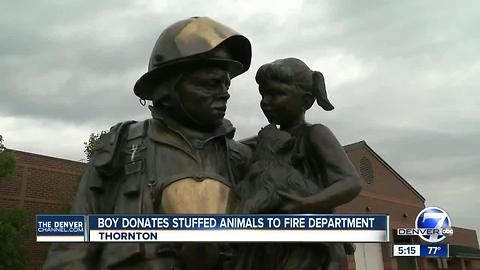 Thornton boy puts stuffed animals to use in time of need