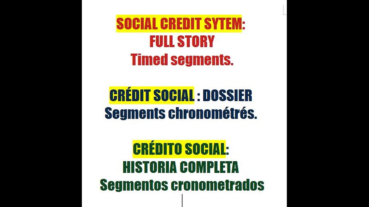 (Fra_En_Es) SOCIAL CREDIT: DANGER __ Dossier CRÉDIT SOCIAL