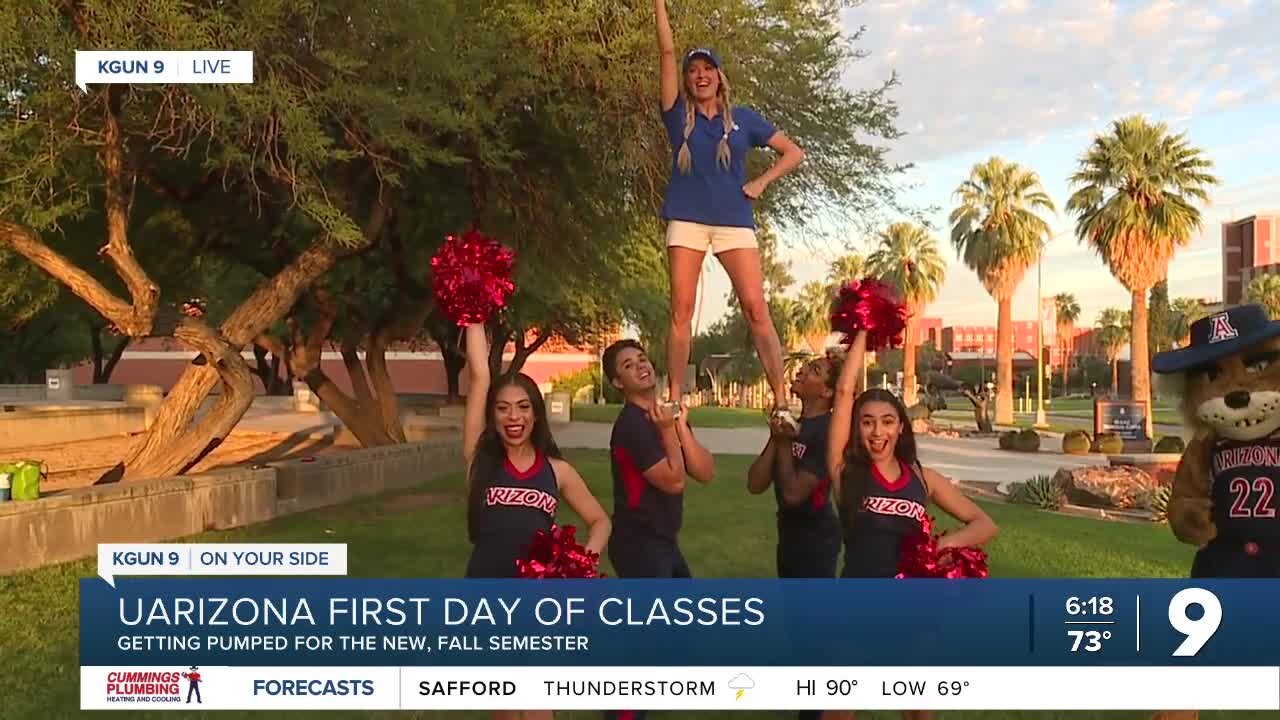 Fun with the UA cheerleaders and Wilbur