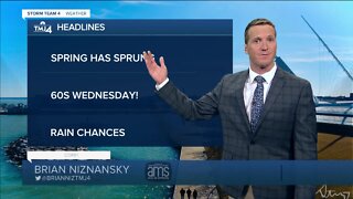 Temps climb to near 50 degrees today