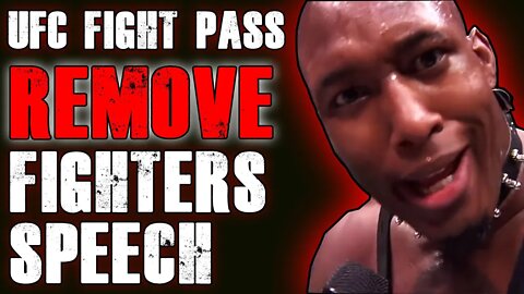 UFC Fight Pass REMOVE Fighters Speech | Joel Bauman