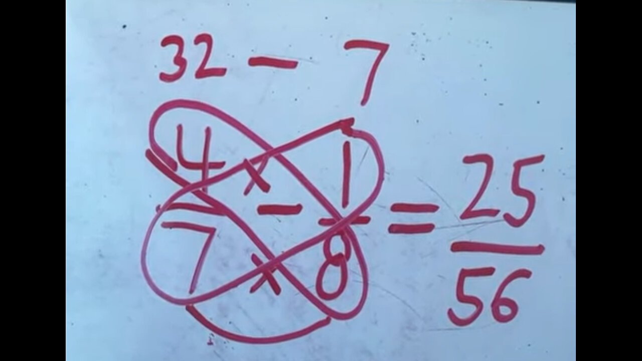 Subtracting Fractions with Unlike Denominators-Butterfly Method