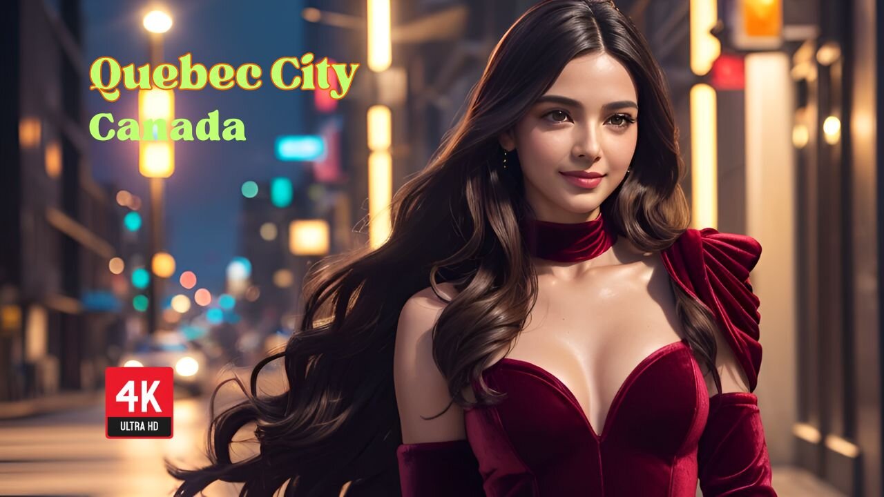 4k Ai Lookbook Girl l Quebec City l Velvet Bodycon Dresses l Ai lookbook girl video